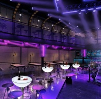 Стол светящийся круглый на металическом основании 60х60х76